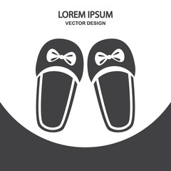 Women slippers icon on the background