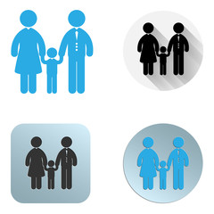 Icon people from the sticks. Family icons.