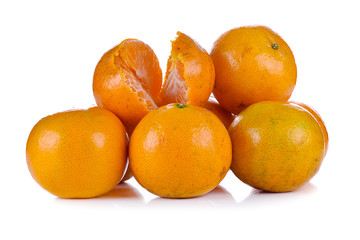 Tangerine isolated on the white background .