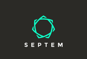 Infinite Looped Seven point Star Logo design vector Linear