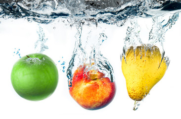 Obrazy na Plexi  plusk z jabłka, gruszki i brzoskwini