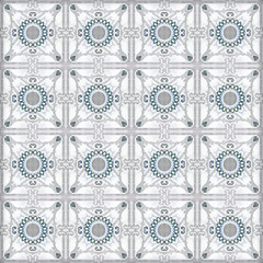 Old ceramic tiles patterns handicraft from thailand In the park