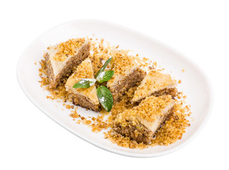 Delicious oriental dessert baklava.