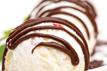 Delicious ice cream with candied fruits.