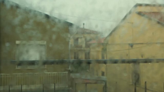 Rain view from a window of a Room
