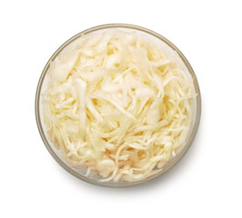 Top view of bowl with sauerkraut