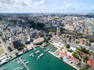 Aerial view of Salvador City in Bahia, Brazil