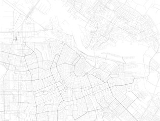 Fototapeta na wymiar Mappa di Amsterdam,vista satellitare, strade, Paesi Bassi