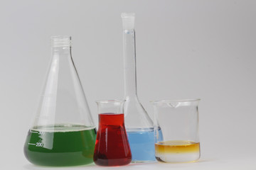 laboratory glasses on White background