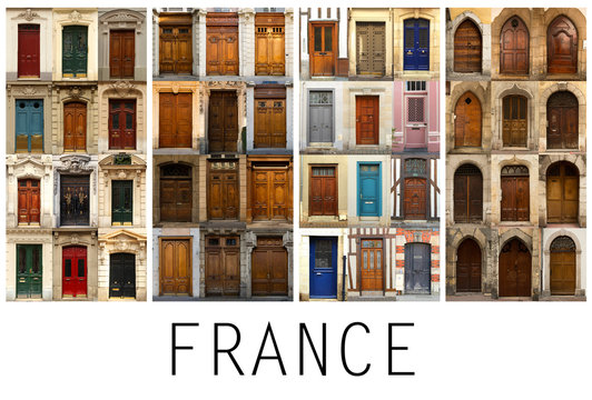 Collage of French doors
