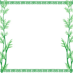 Nature green leaf border frame