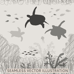 turtle fish seamless