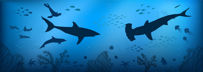 underwater world doodle