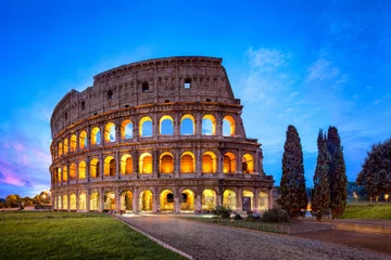 Fotobehang Colosseum Colosseum in Rome & 39 s nachts