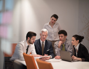 business people group on meeting at modern startup office