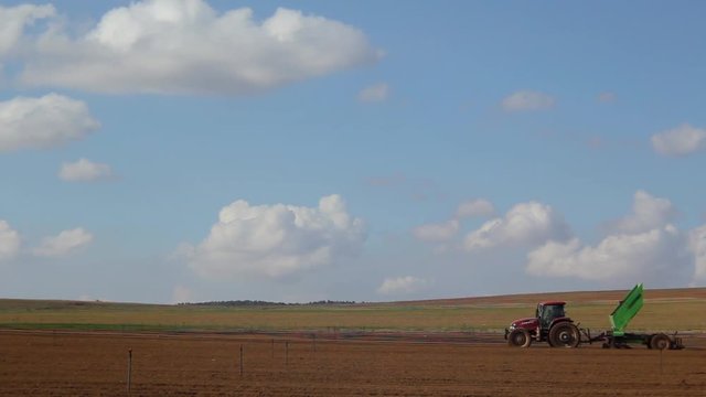 Tractor in the fild -Perfect long shot.