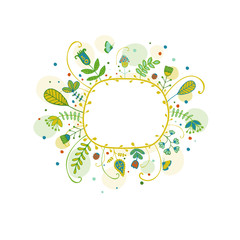 Frame from flowers and leaves