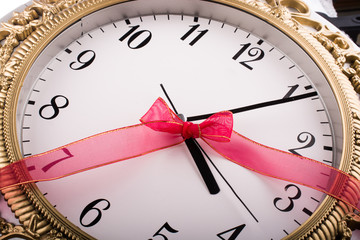 clock with a ribbon