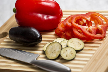 Fresh vegetables on cutting Board