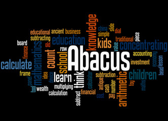 Abacus - counting frame, word cloud concept 9