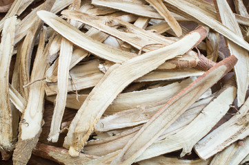 Close up dried liquorice roots