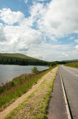Fototapeta premium Perspective down the road in the Brecon Beacons.