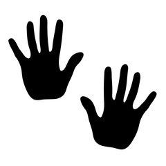 Hands print on white background, vector illustration