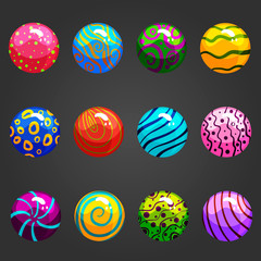 Set of vector round button