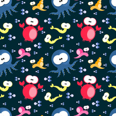 Fototapeta premium seamless fish crab