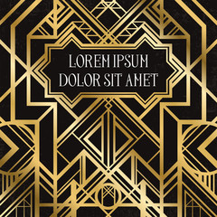 Golden abstract geometric background