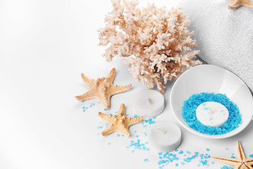 Beautiful spa composition on light background