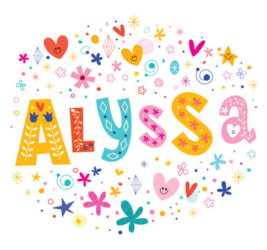 Alyssa girls name decorative lettering type design