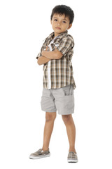 cute boy with arms crossed.