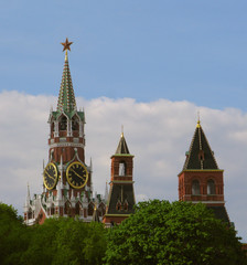 Fototapeta na wymiar Spasskaya Tower, Moscow Kremlin, Russia