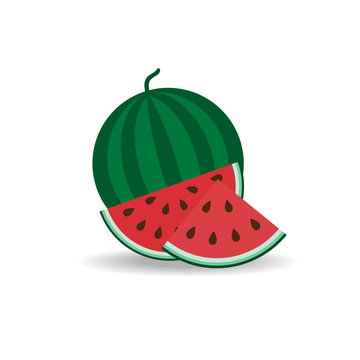 Watermelon ripe juicy vector illustration isolated on white background
