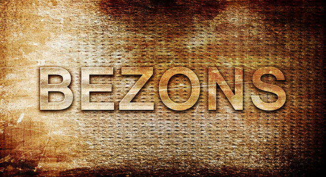 bezons, 3D rendering, text on a metal background