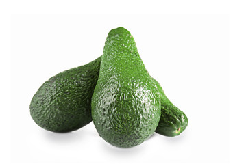 Fresh avocados isolated on white