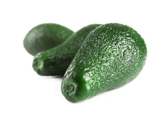 Fresh avocados isolated on white