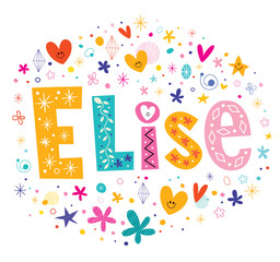 Elise girls name decorative lettering type design