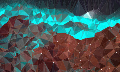 Low poly background design in geometric pattern. polygon wallpaper in origami style. polygonal texture illustration in color light blue and brown