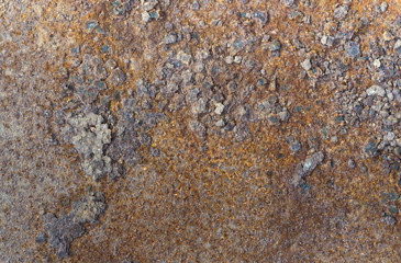 The texture of rust on iron