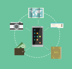 Smartphone Variety Using. Infographic Concept. Stylish Mobile User Interface on the Phone. Vector Illustration