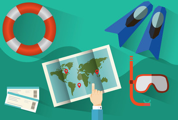 Travel Planning Infographic. Summer Vacation Idea. Vector Illustration