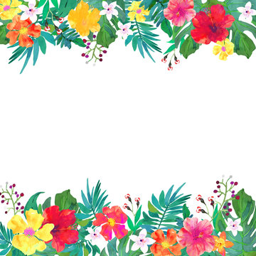 Frame for your text with floral watercolor background. 