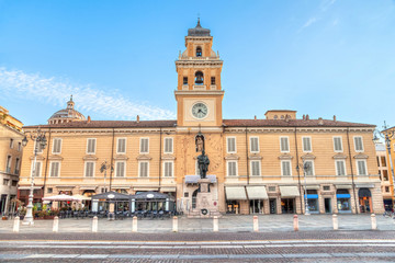 Piazza Garibaldi in Parma, Italy - obrazy, fototapety, plakaty