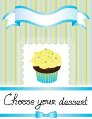Cupcake blue and green Choose you dessert