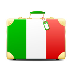 Patriotic Italy suitcase in the color of the flag