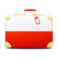Patriotic Poland suitcase in the color of the flag