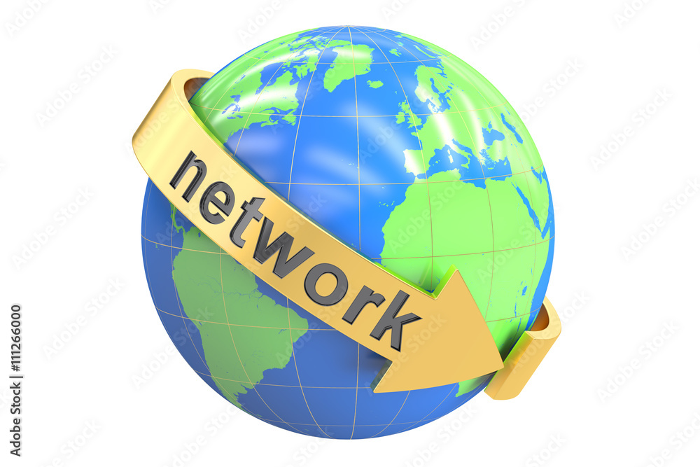 Poster network concept 3d rendering