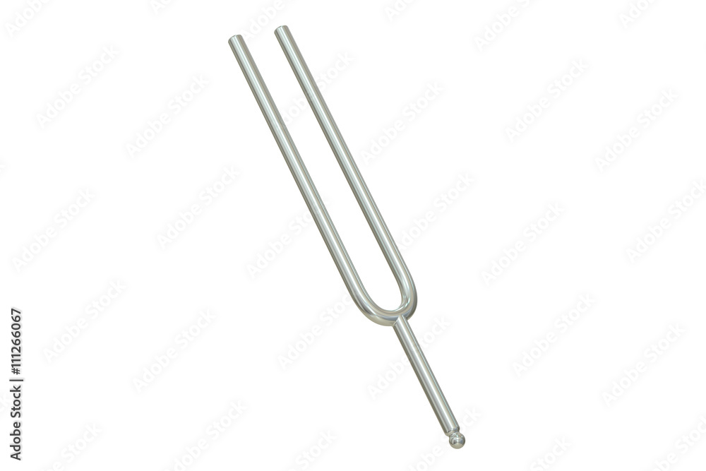 Poster tuning fork, 3d rendering